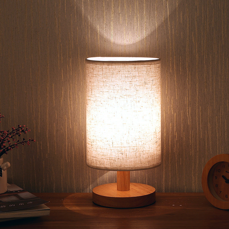 Nordic Wood Fabric Table Lamp