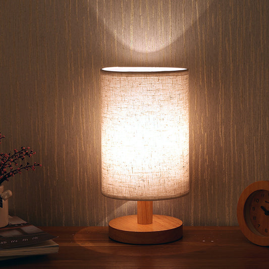 Nordic Wood Fabric Table Lamp