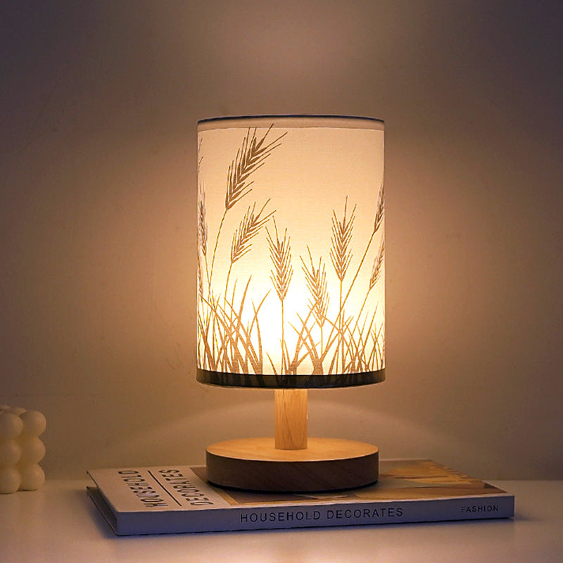 Nordic Wood Fabric Table Lamp