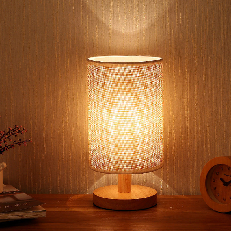Nordic Wood Fabric Table Lamp