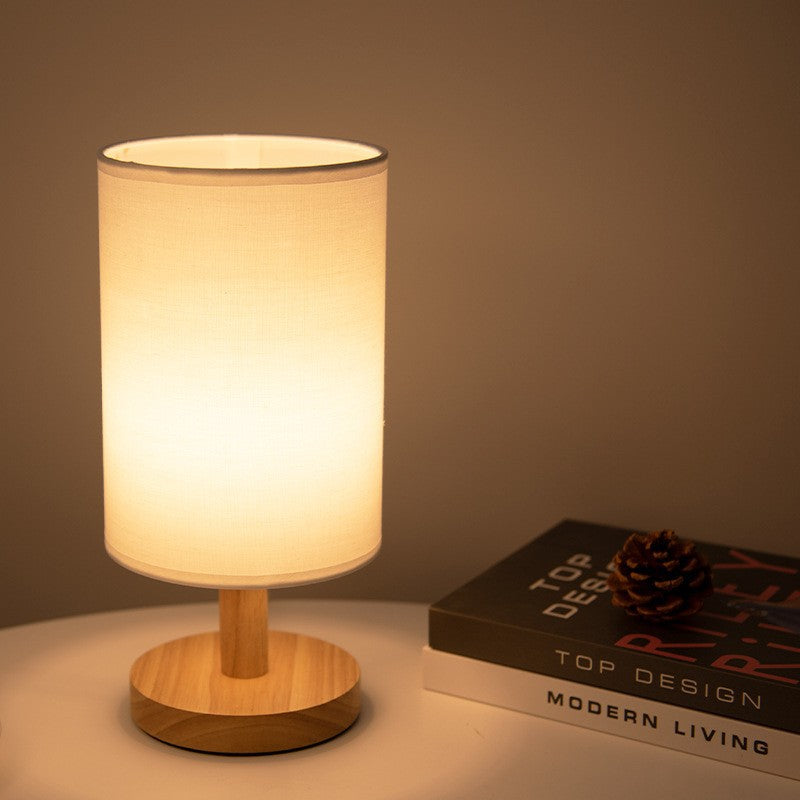 Nordic Wood Fabric Table Lamp